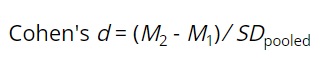 Effect Size (Cohen's D) calculations